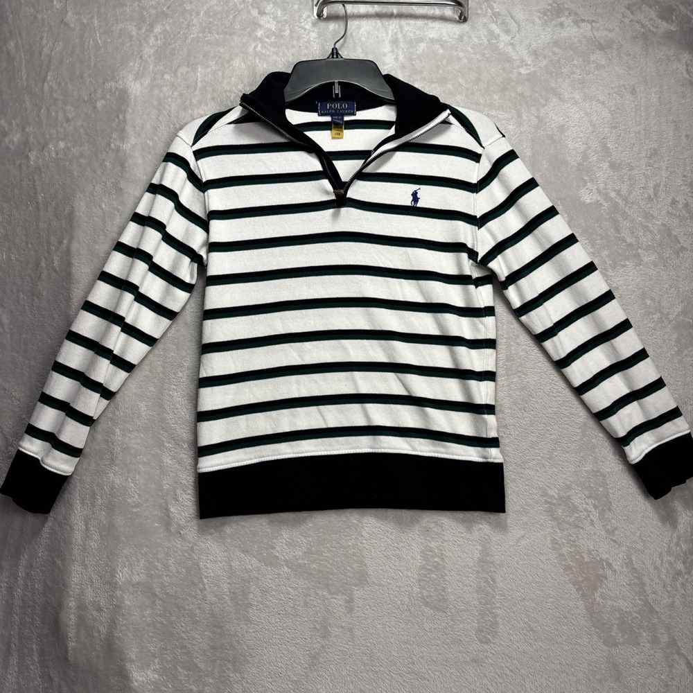 Polo Ralph Lauren Youth Medium (10-12) White Long Sleeve Polo Rugby Classic